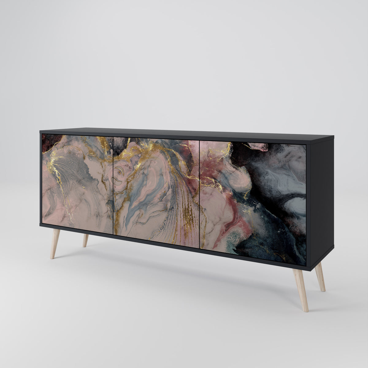GILDED SWIRLS Aparador de 3 Puertas