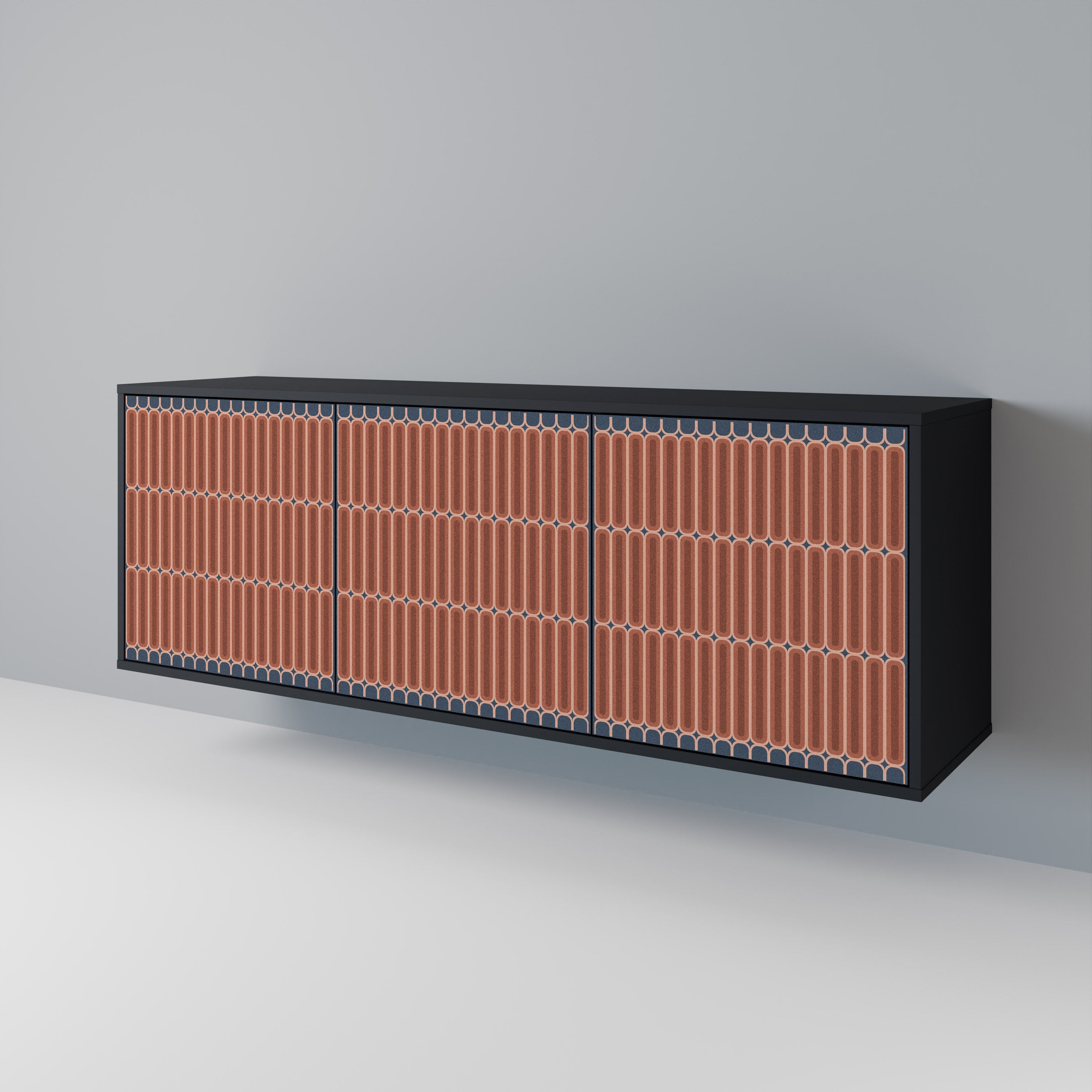 HYPNOTIC GATE 3-Door Sideboard in Black Finish