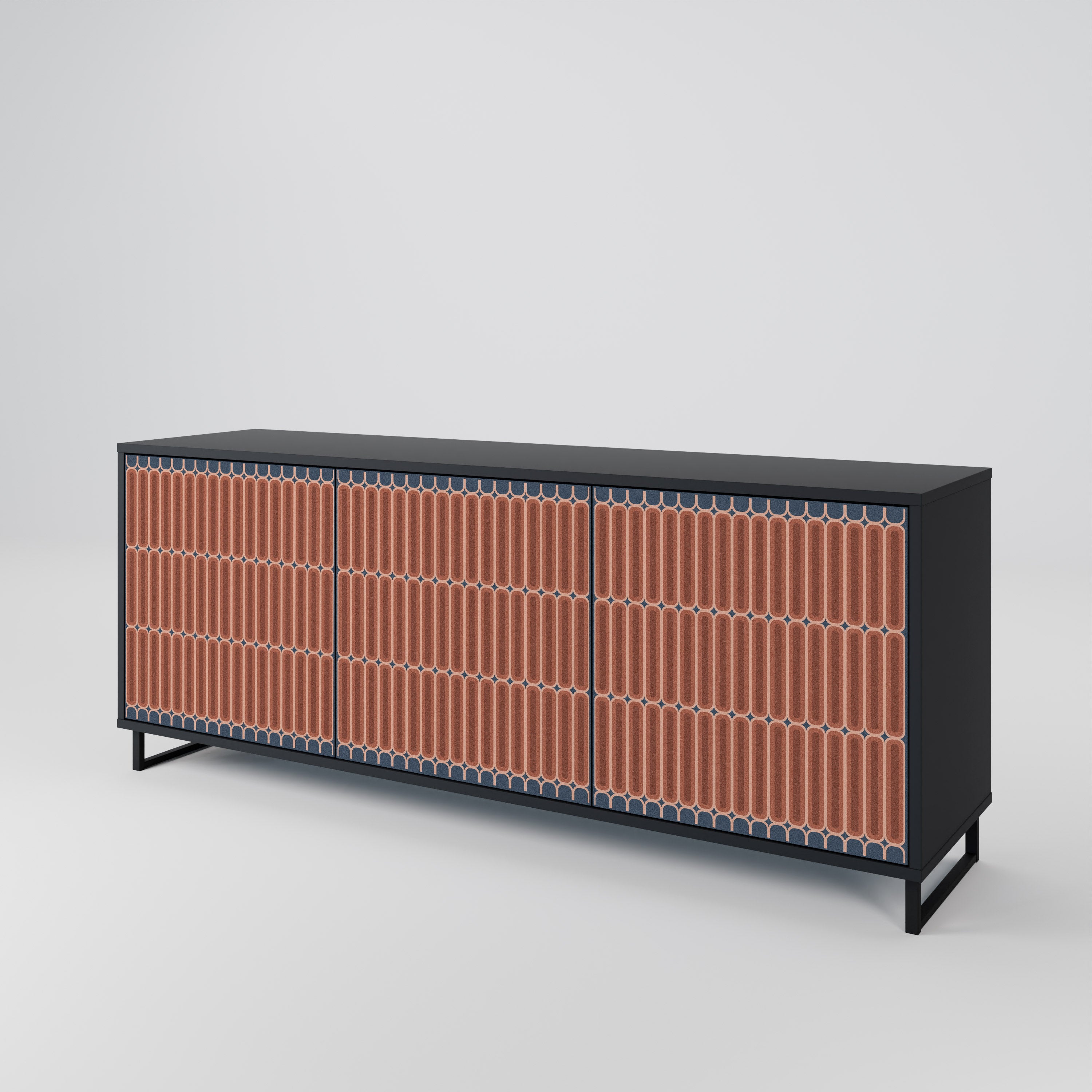 HYPNOTIC GATE 3-Door Sideboard in Black Finish