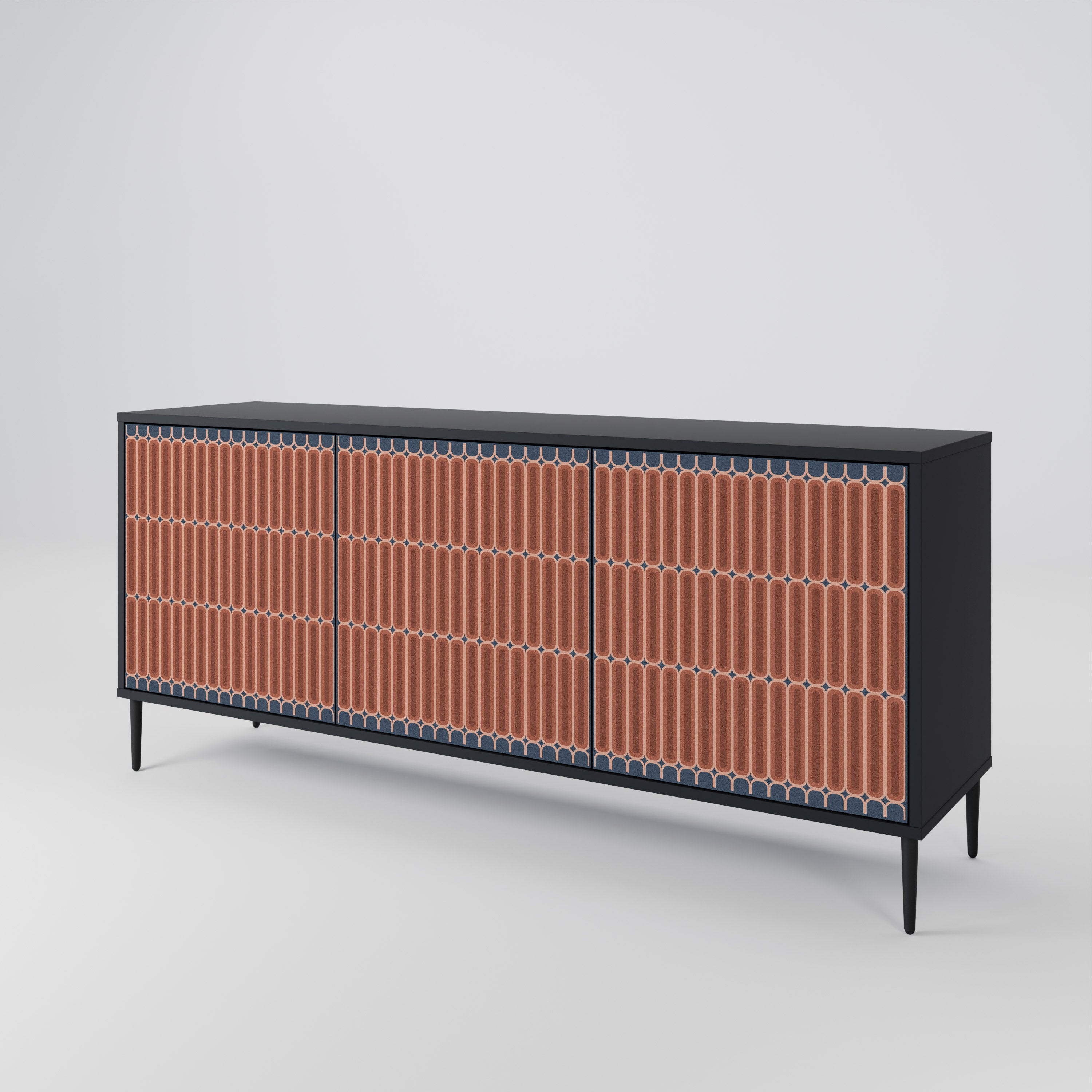 HYPNOTIC GATE 3-Door Sideboard in Black Finish