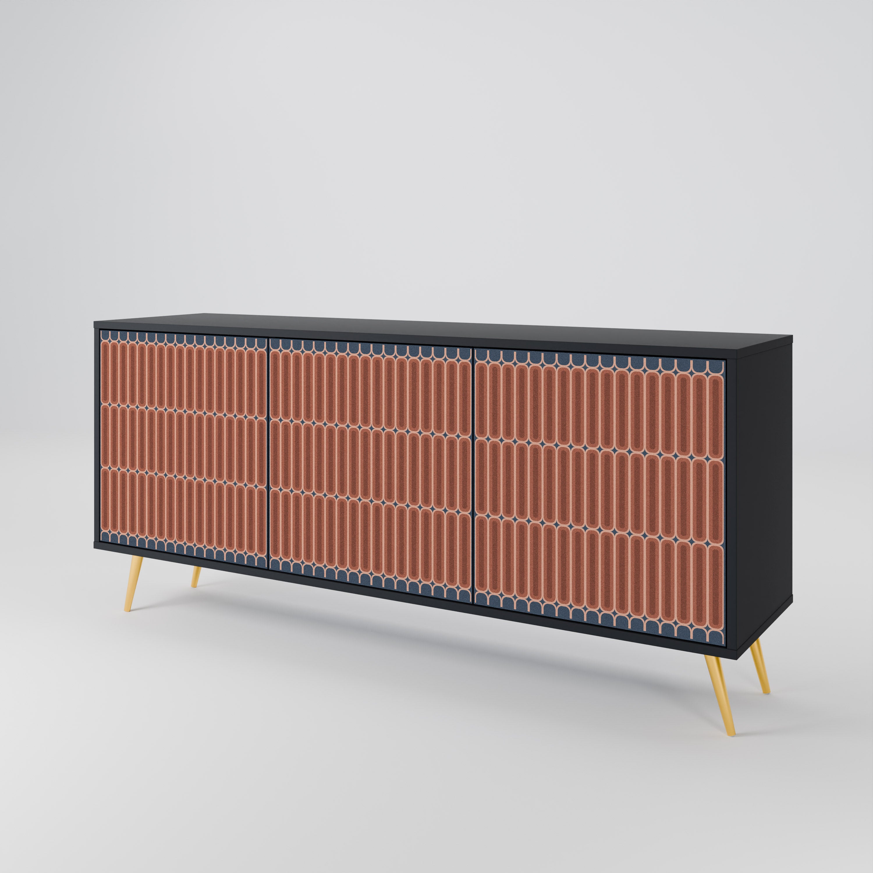 HYPNOTIC GATE 3-Door Sideboard in Black Finish