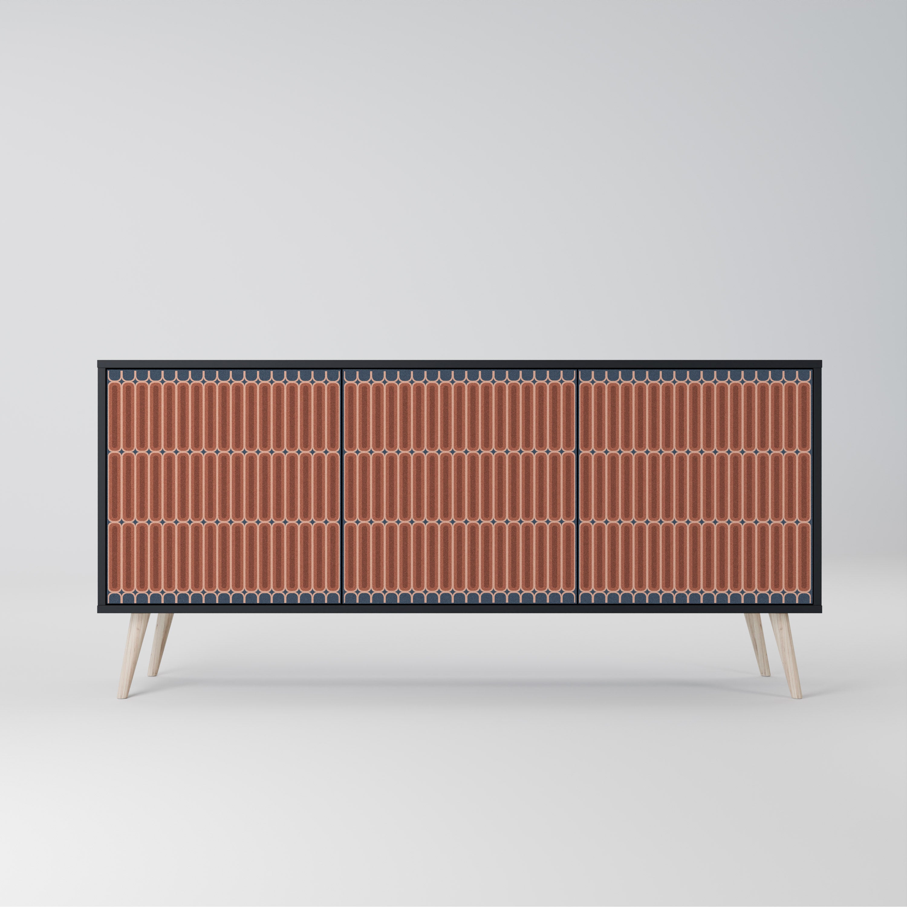 HYPNOTIC GATE 3-Door Sideboard in Black Finish
