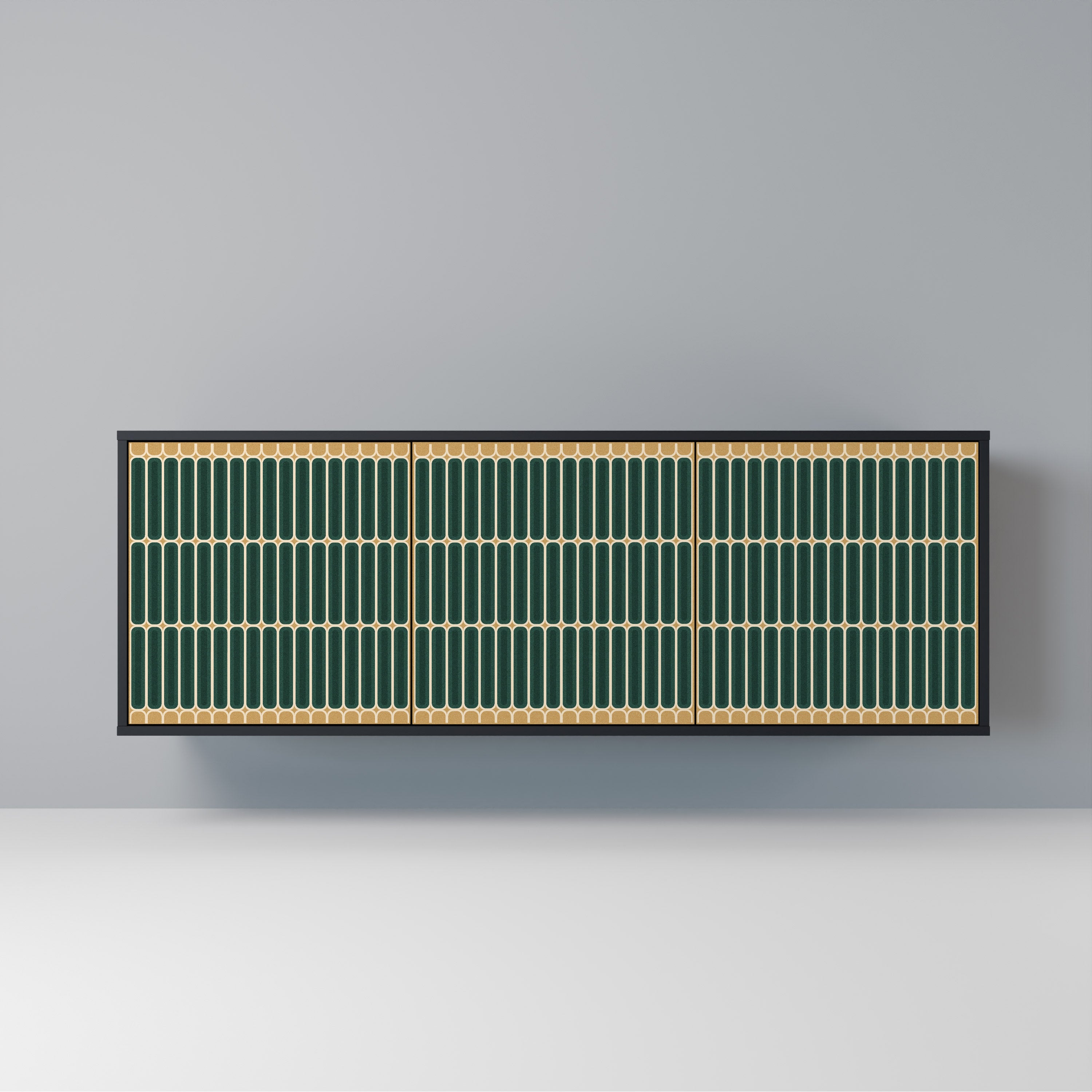 ILUSION GATE 3-Door Sideboard in Black Finish