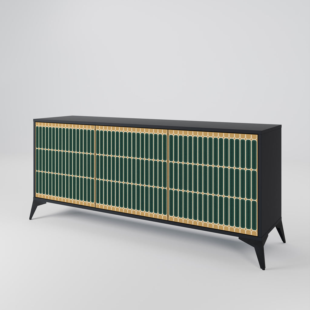 ILUSION GATE 3-Door Sideboard in Black Finish