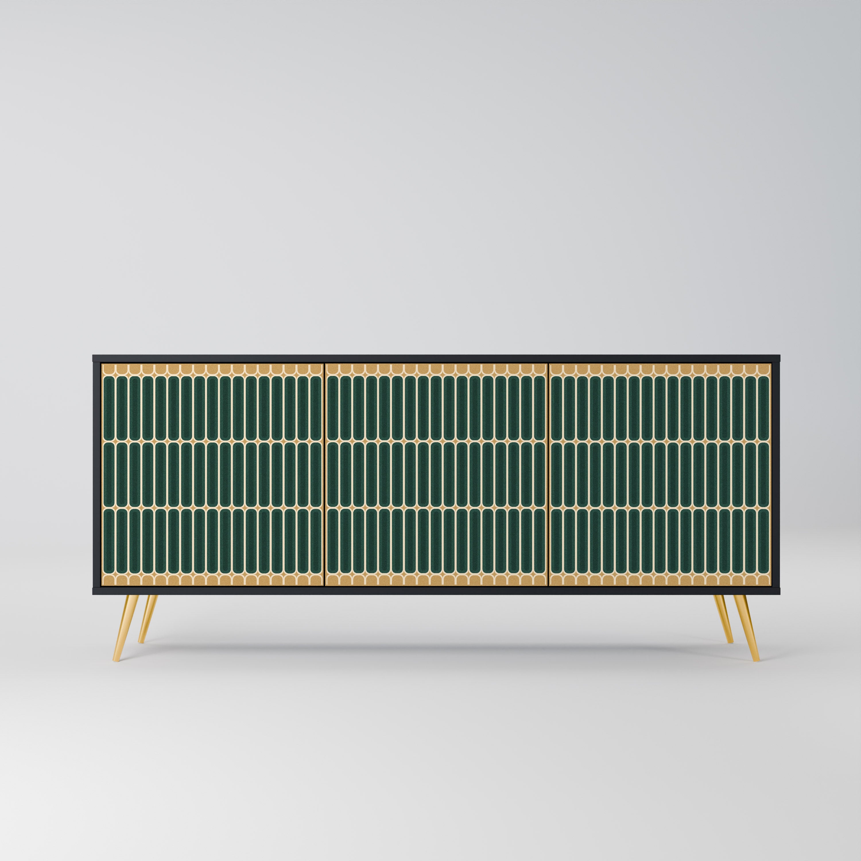 ILUSION GATE 3-Door Sideboard in Black Finish