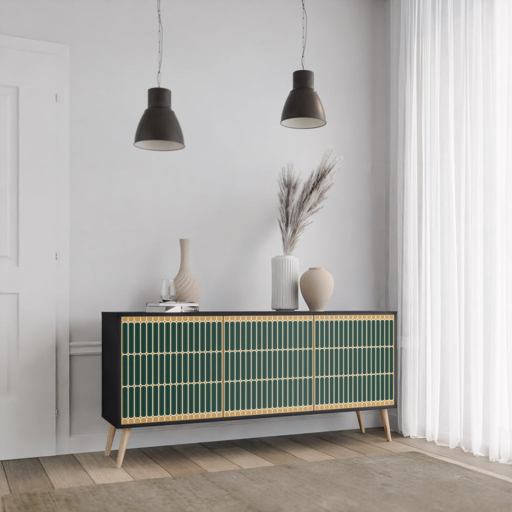ILUSION GATE 3-Door Sideboard in Black Finish
