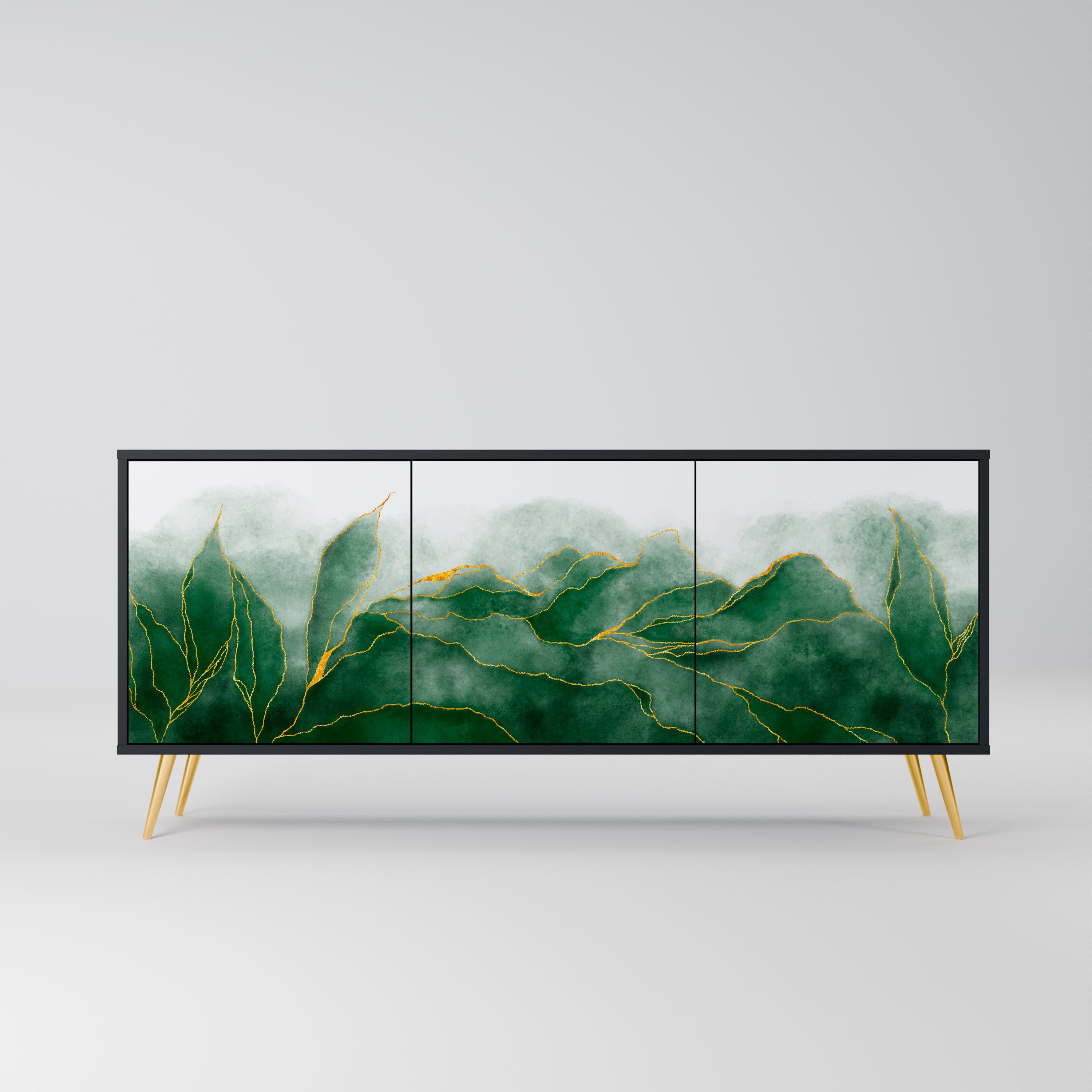 EXPENSIVE NATURE 3-Door Sideboard in Black Finish