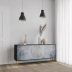 MUTED ARC 3-Door Sideboard in Black Finish