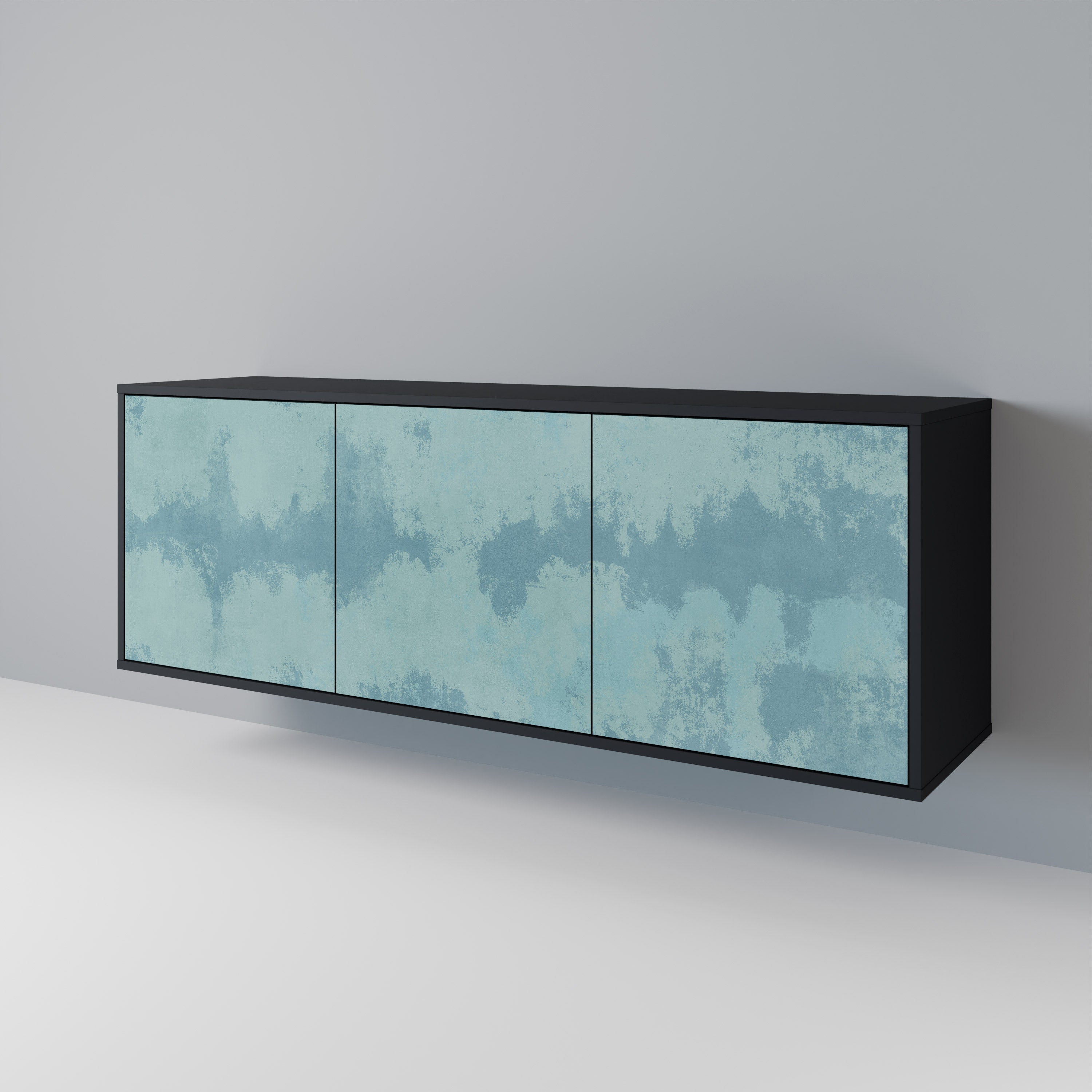 SKY WASH 3-Door Sideboard in Black Finish