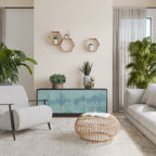 SKY WASH Aparador de 3 Puertas en Acabado Negro