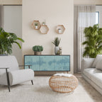 SKY WASH Aparador de 3 Puertas en Acabado Negro