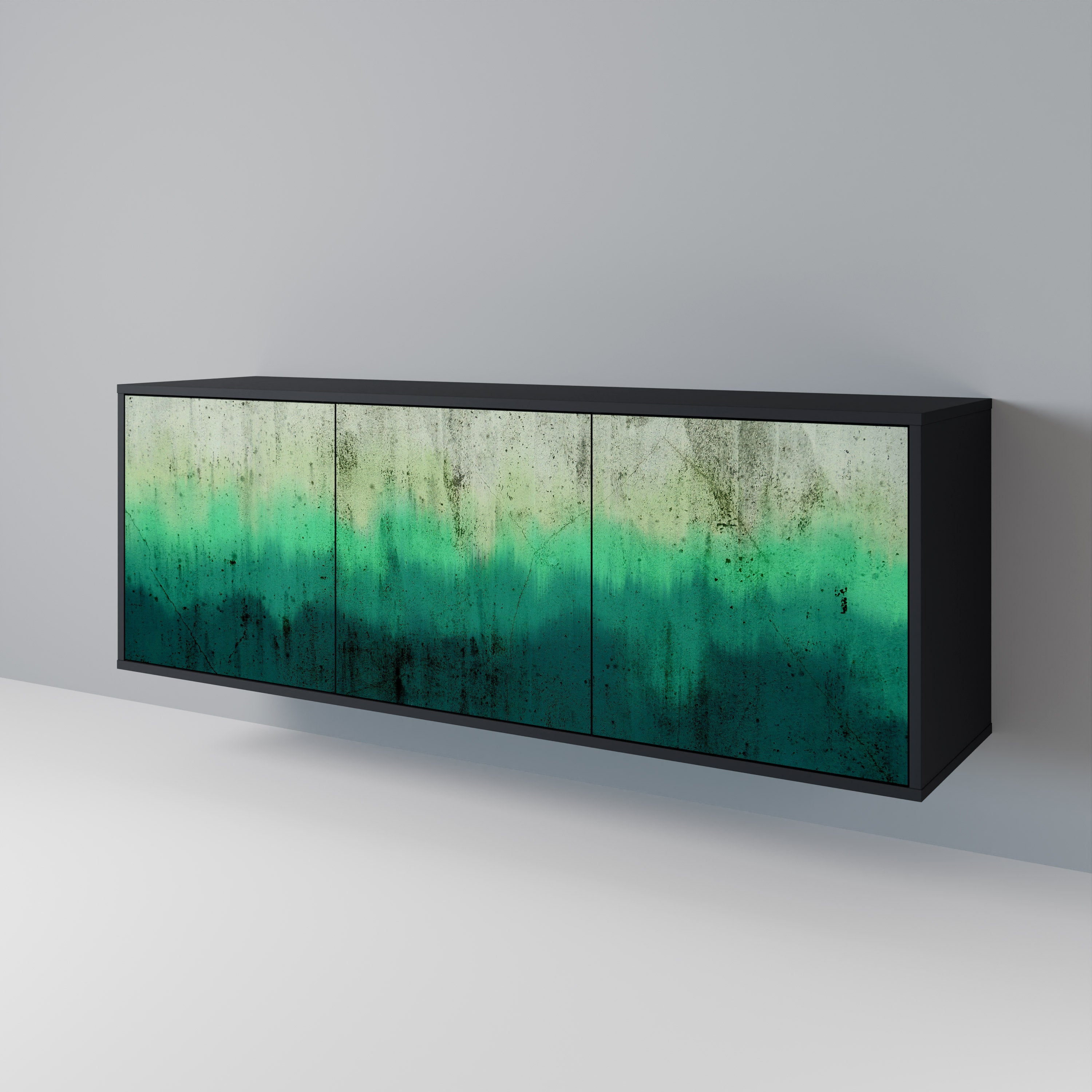NORTHERN LIGHTS 3-Door Sideboard in Black Finish