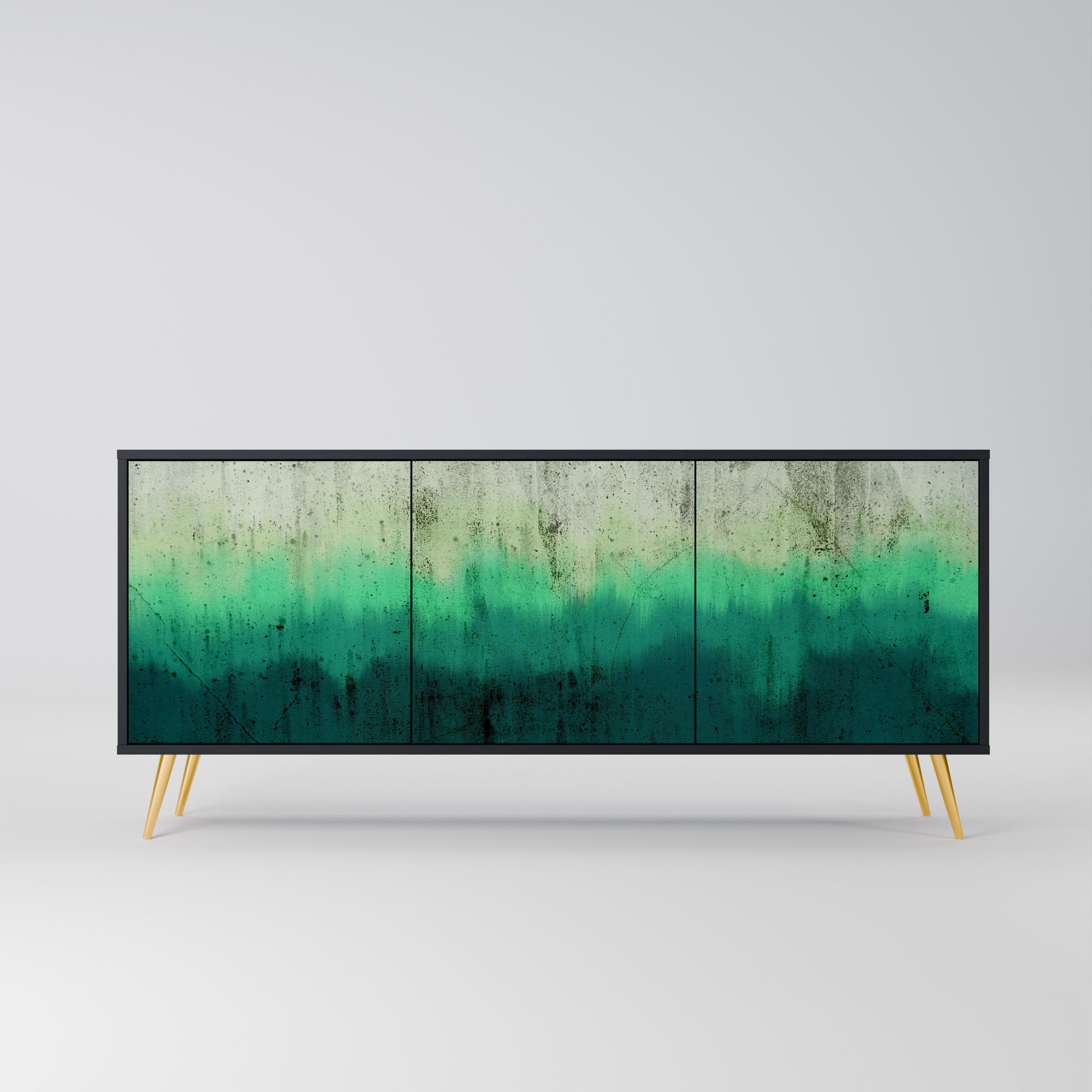 NORTHERN LIGHTS 3-Door Sideboard in Black Finish