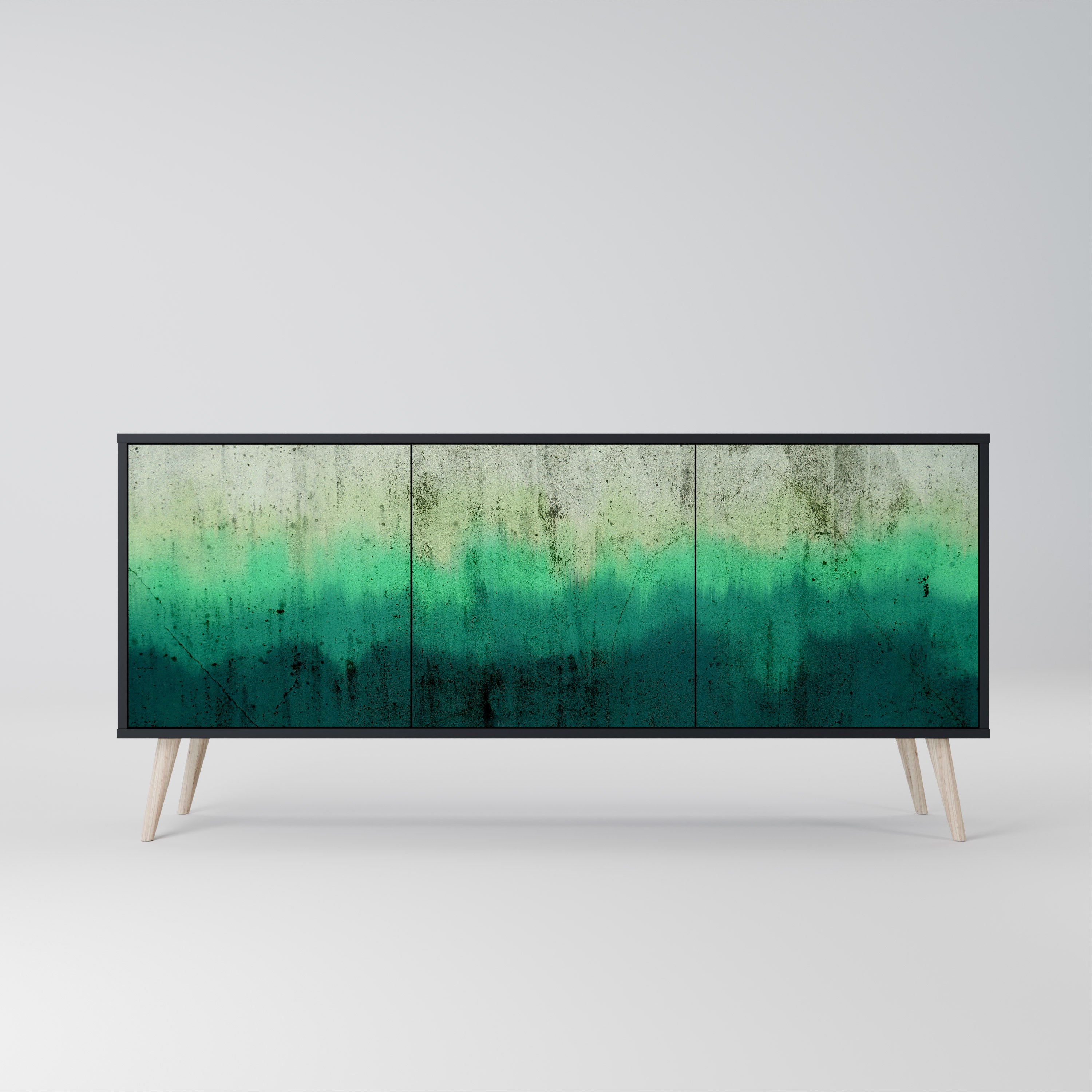 NORTHERN LIGHTS 3-Door Sideboard in Black Finish