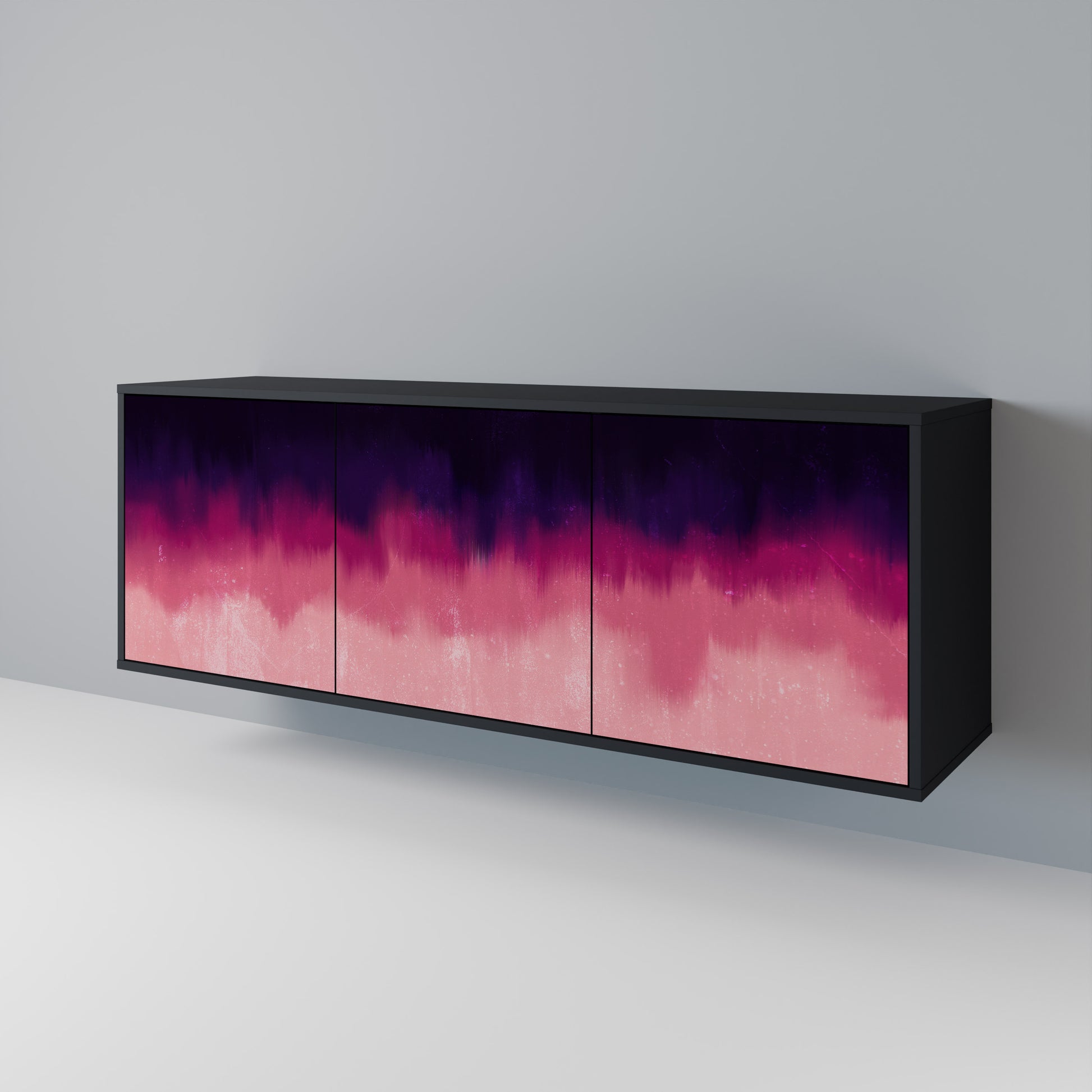 Aparador AURORA BOREALIS de 3 puertas en acabado negro