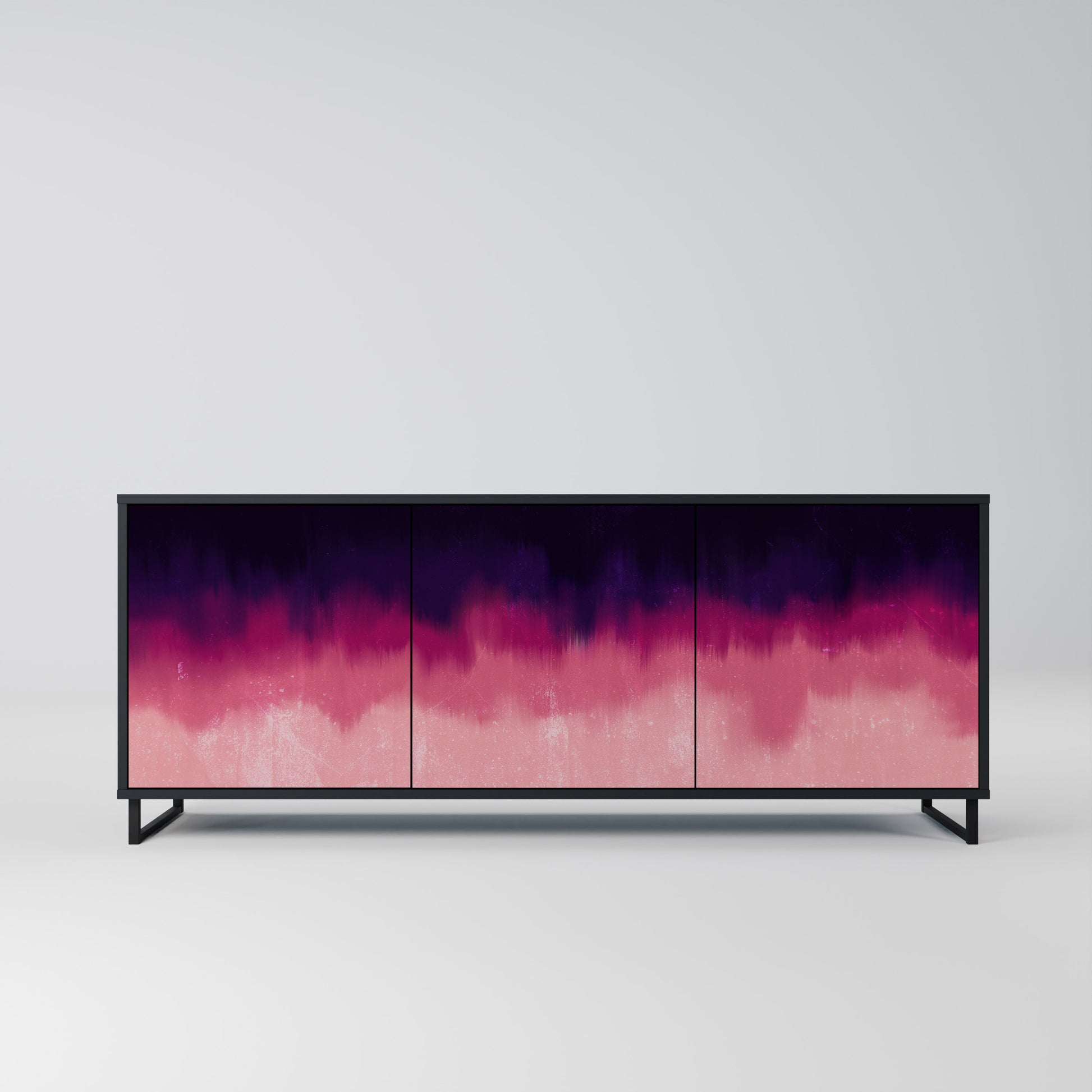 Aparador AURORA BOREALIS de 3 puertas en acabado negro