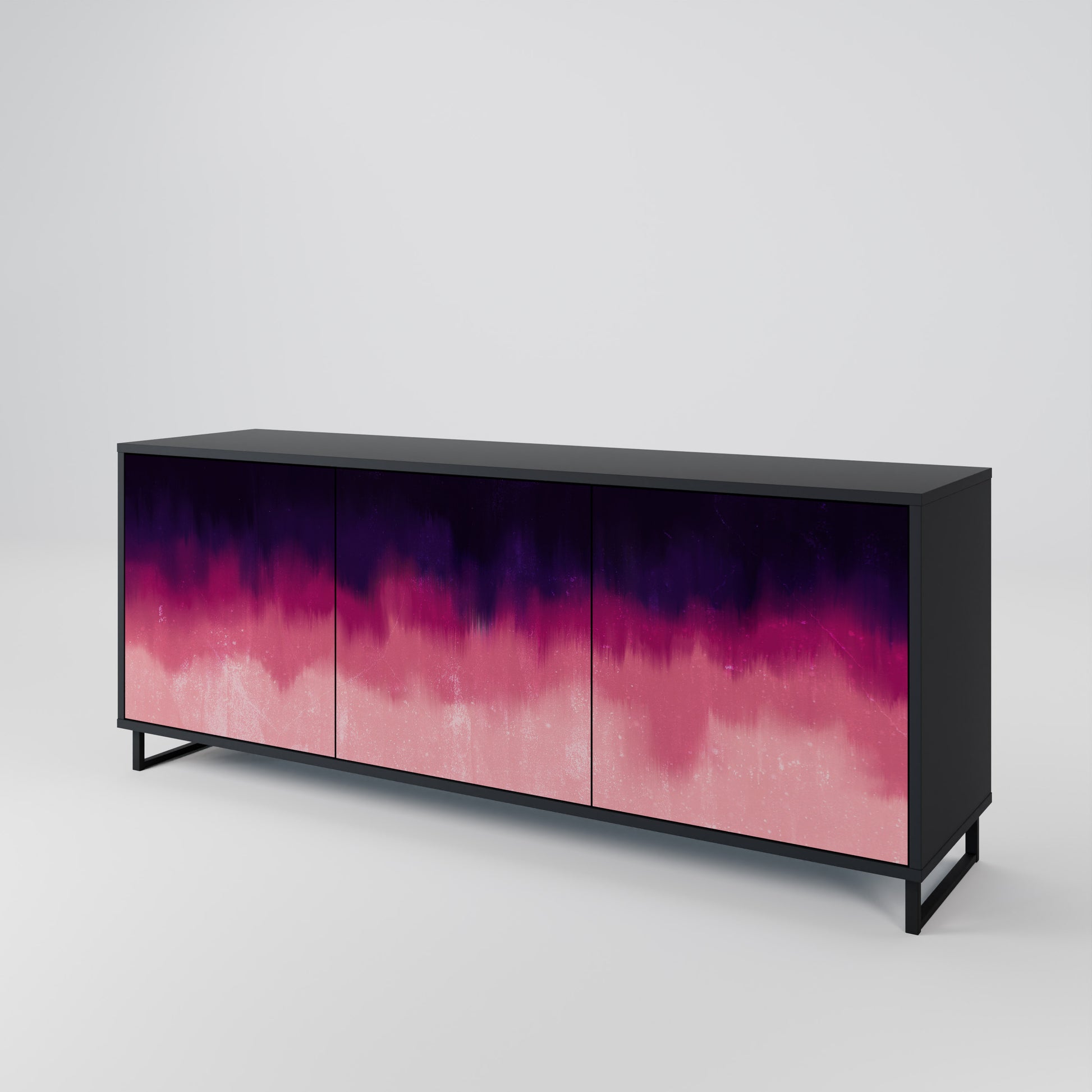Aparador AURORA BOREALIS de 3 puertas en acabado negro