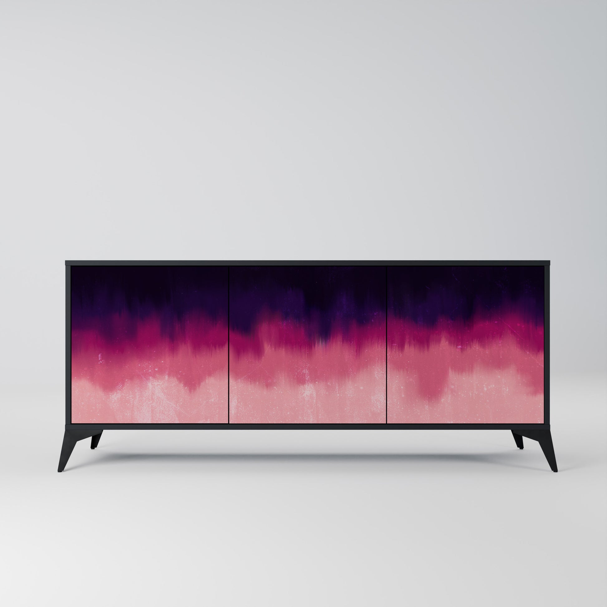 Aparador AURORA BOREALIS de 3 puertas en acabado negro