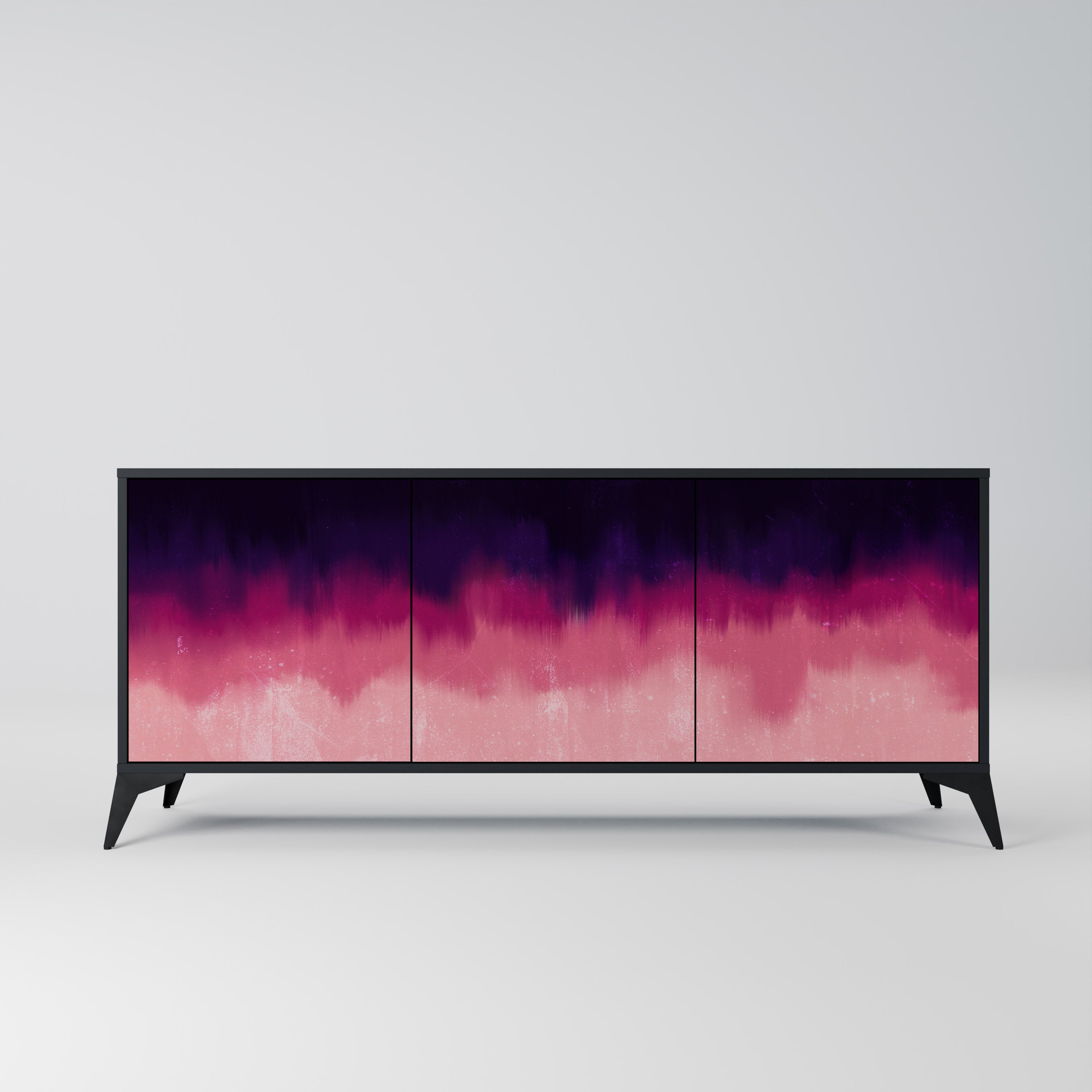 Aparador AURORA BOREALIS de 3 puertas en acabado negro