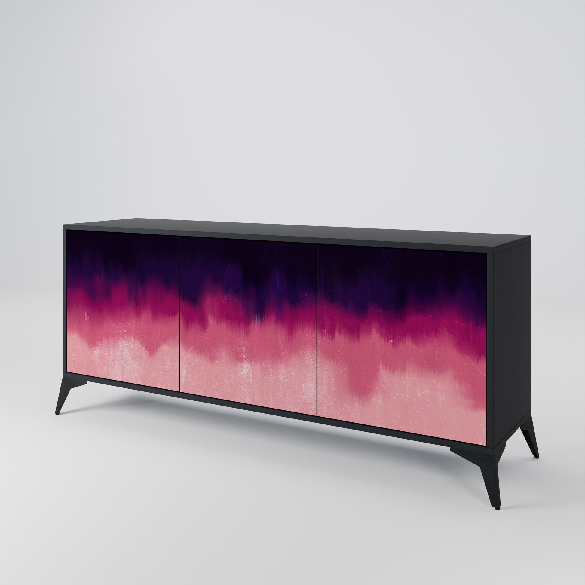 Aparador AURORA BOREALIS de 3 puertas en acabado negro