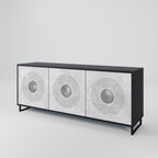 SOLID CIRCLES 3-Door Sideboard in Black Finish