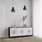 SOLID CIRCLES 3-Door Sideboard in Black Finish