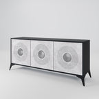 SOLID CIRCLES 3-Door Sideboard in Black Finish