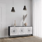 SOLID CIRCLES 3-Door Sideboard in Black Finish