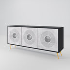 SOLID CIRCLES 3-Door Sideboard in Black Finish
