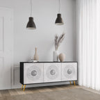 SOLID CIRCLES 3-Door Sideboard in Black Finish
