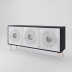 SOLID CIRCLES 3-Door Sideboard in Black Finish
