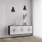 SOLID CIRCLES 3-Door Sideboard in Black Finish