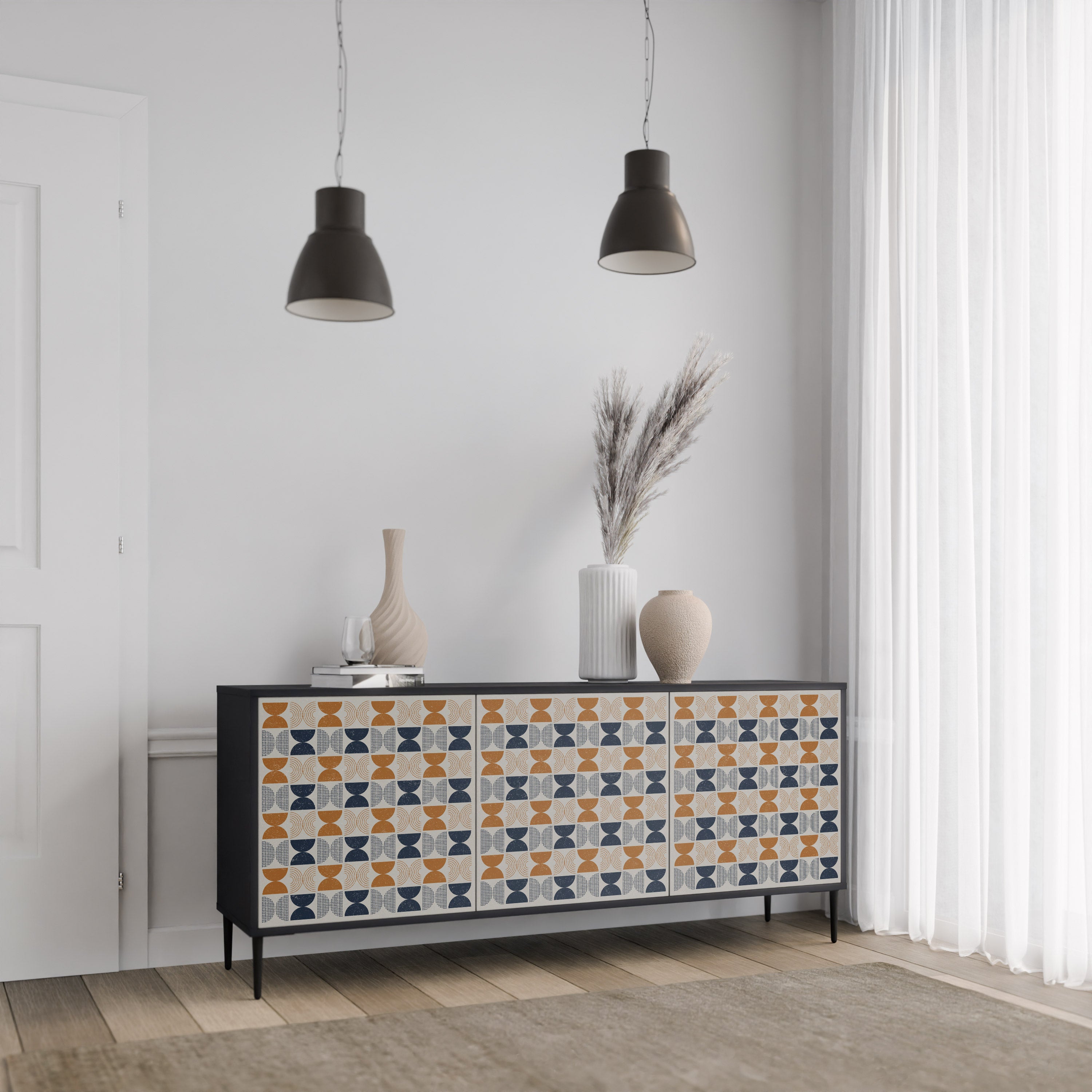 REFLECTION RANGE 3-Door Sideboard in Black Finish