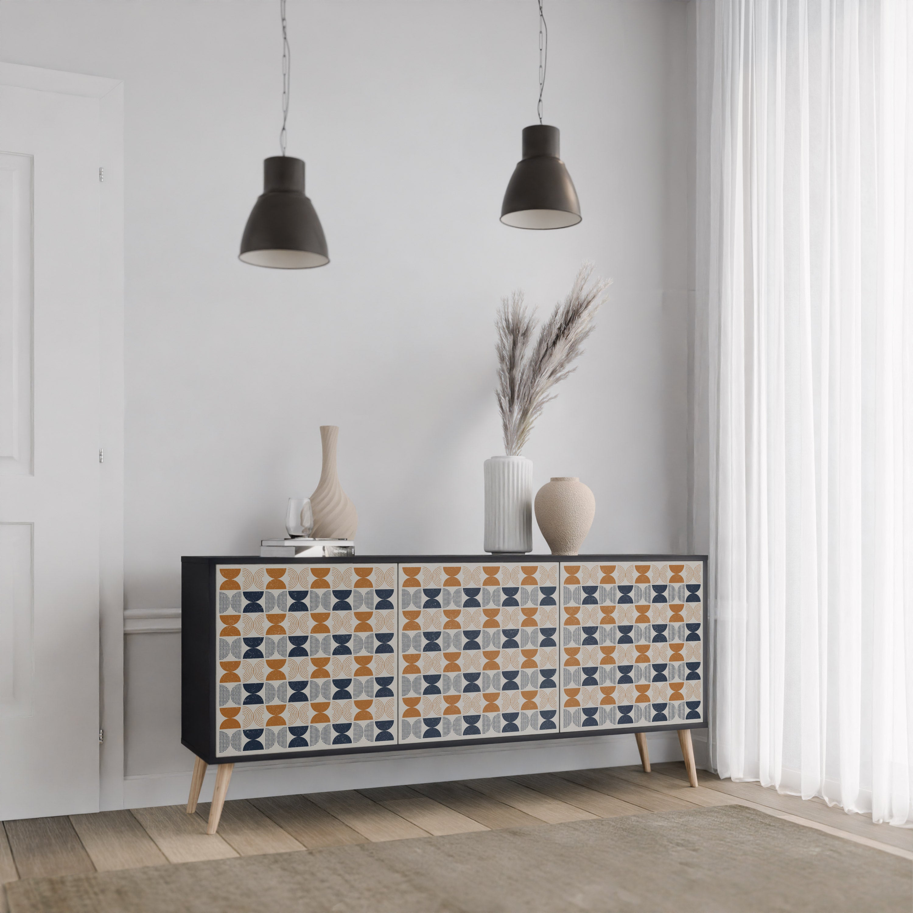 REFLECTION RANGE 3-Door Sideboard in Black Finish