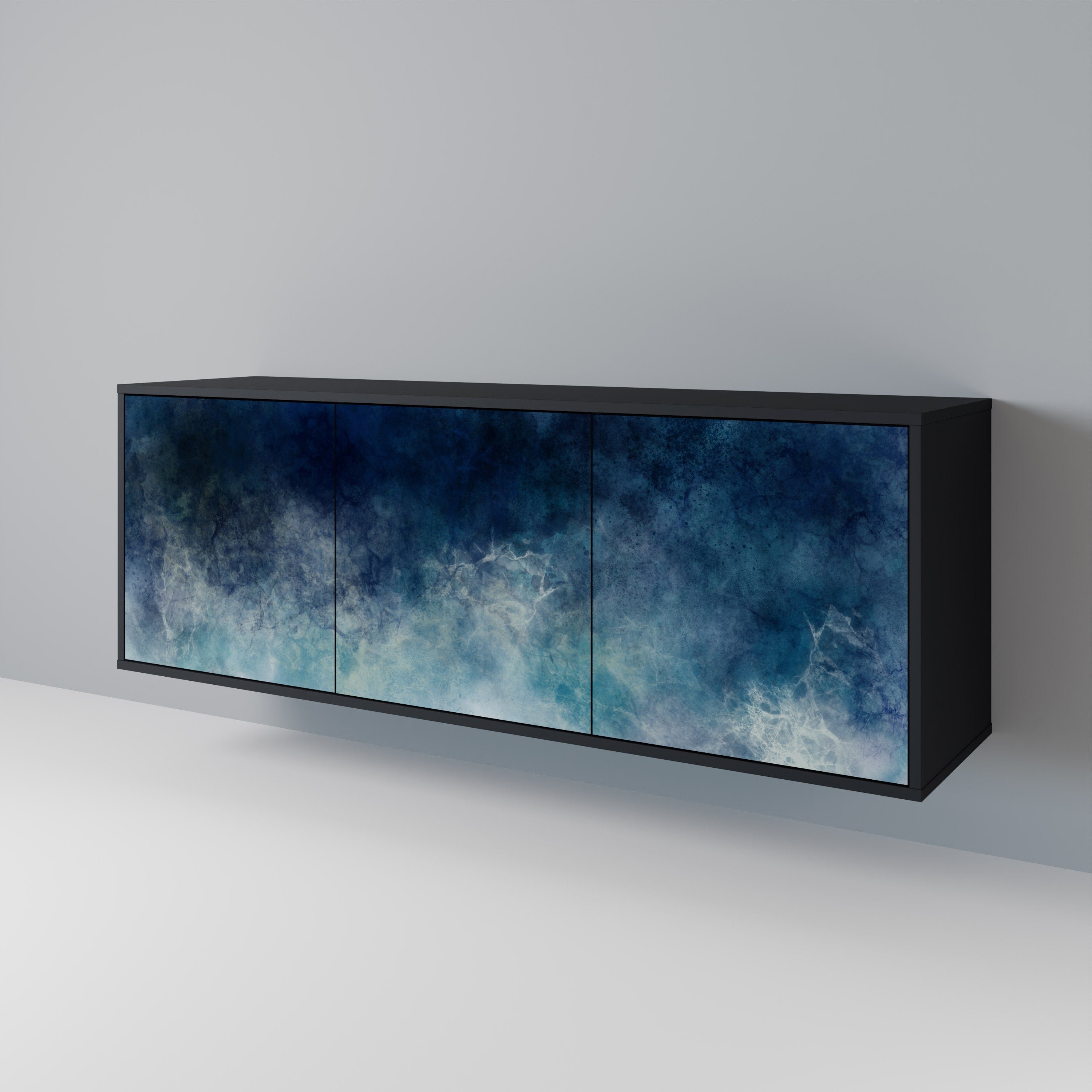 CELESTIAL FALL 3-Door Sideboard in Black Finish