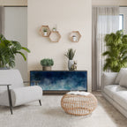 CELESTIAL FALL Aparador de 3 Puertas en Acabado Negro