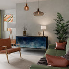 CELESTIAL FALL Aparador de 3 Puertas en Acabado Negro