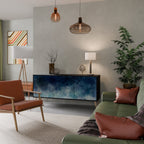 CELESTIAL FALL Aparador de 3 Puertas en Acabado Negro