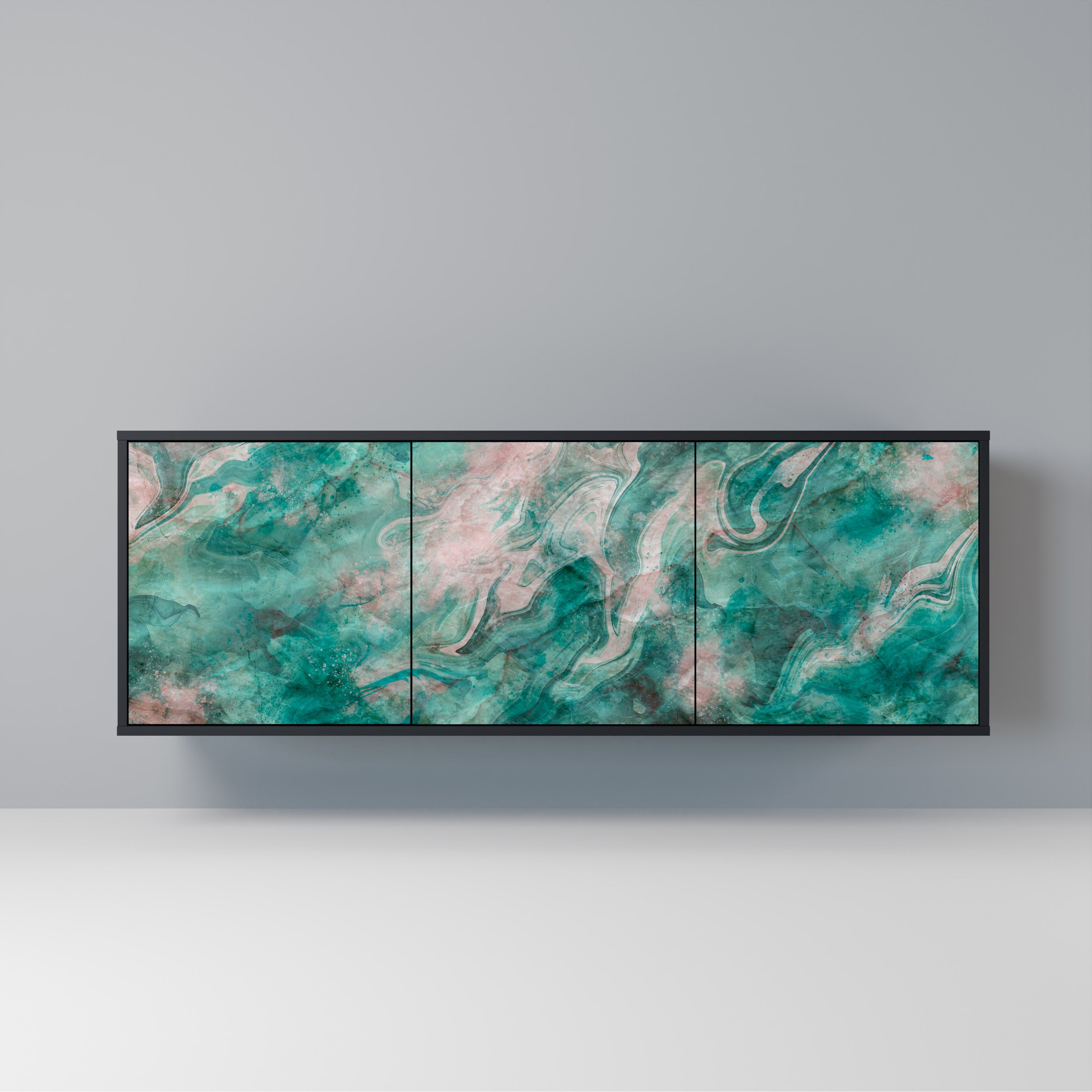 ABSTRACT ALCHEMY 3-Door Sideboard in Black Finish