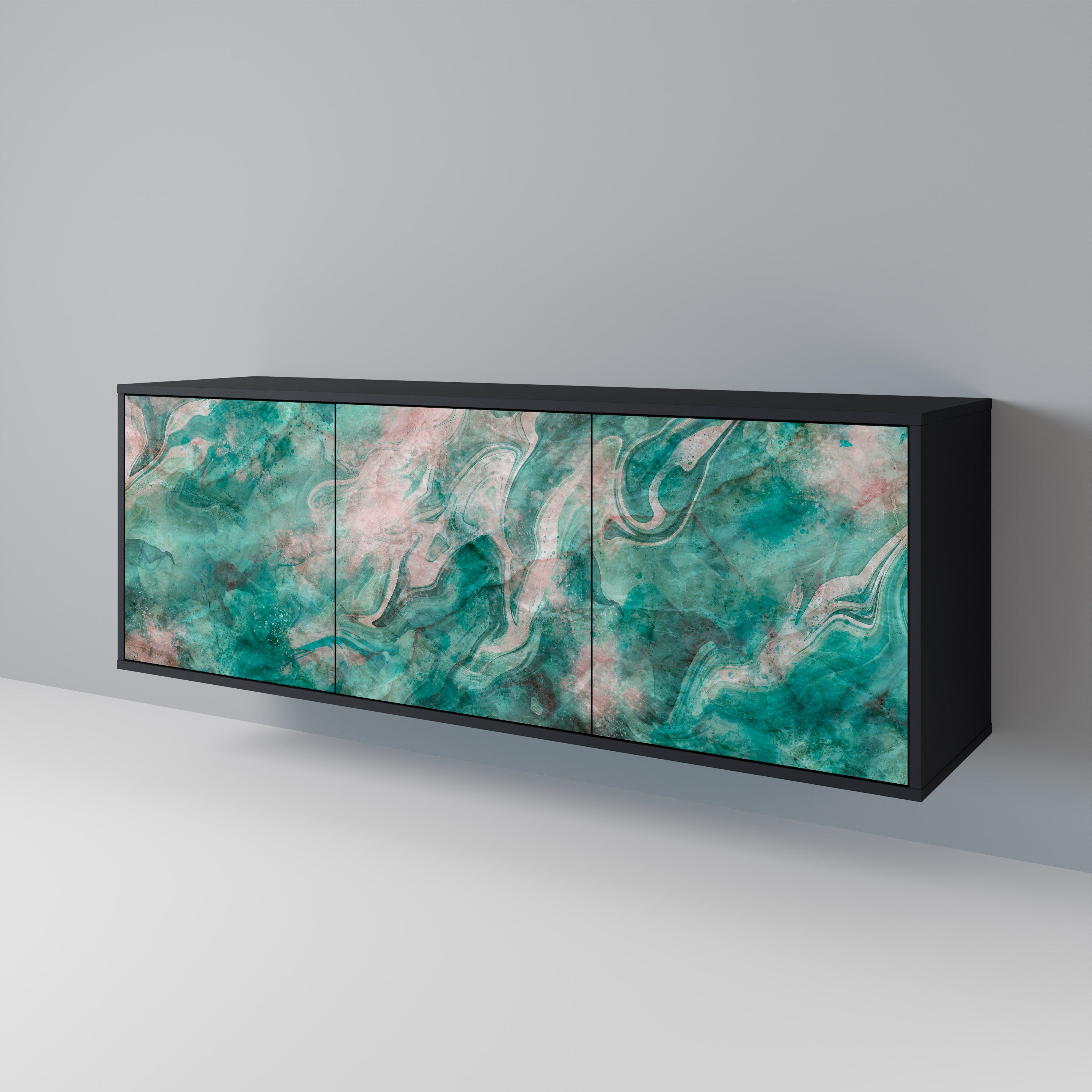 ABSTRACT ALCHEMY 3-Door Sideboard in Black Finish
