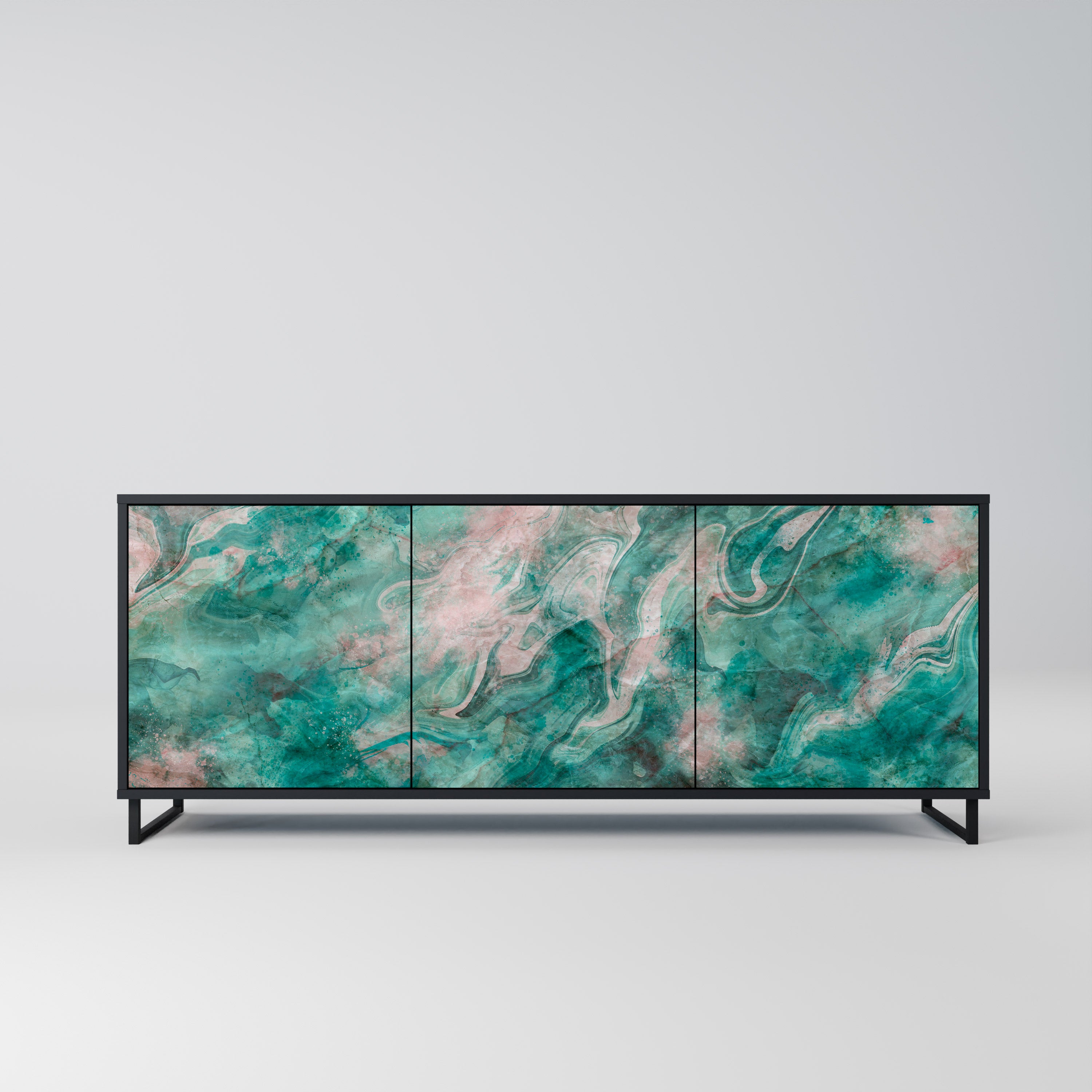 ABSTRACT ALCHEMY 3-Door Sideboard in Black Finish