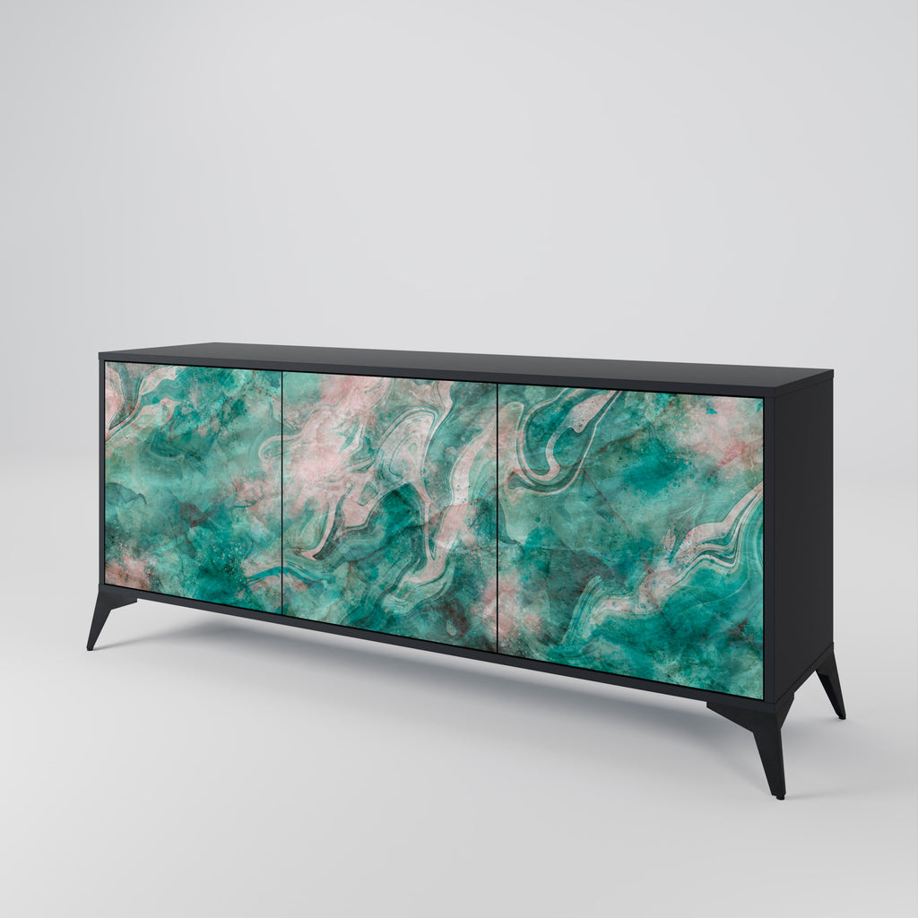 ABSTRACT ALCHEMY 3-Door Sideboard in Black Finish