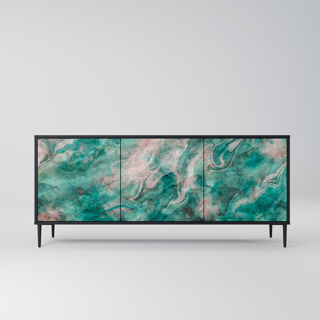 ABSTRACT ALCHEMY 3-Door Sideboard in Black Finish