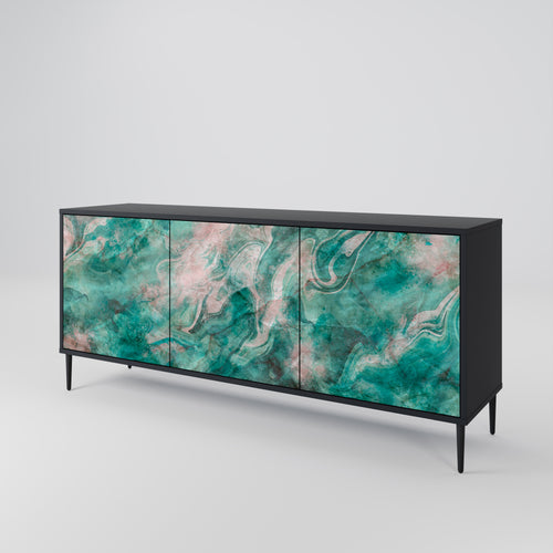 ABSTRACT ALCHEMY 3-Door Sideboard in Black Finish