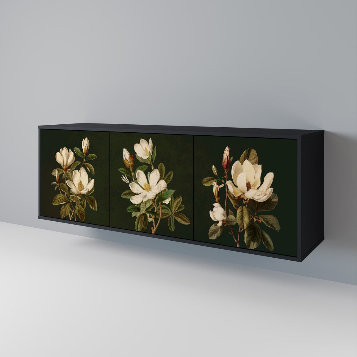 FLORAL NOIR Aparador de 3 Puertas