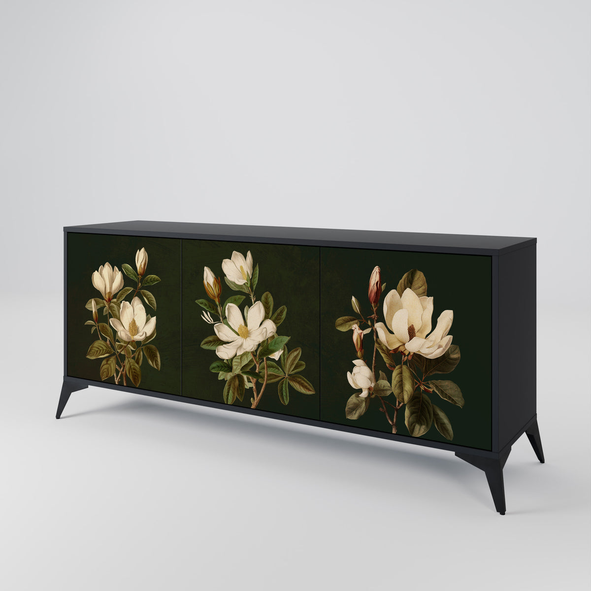 FLORAL NOIR Aparador de 3 Puertas