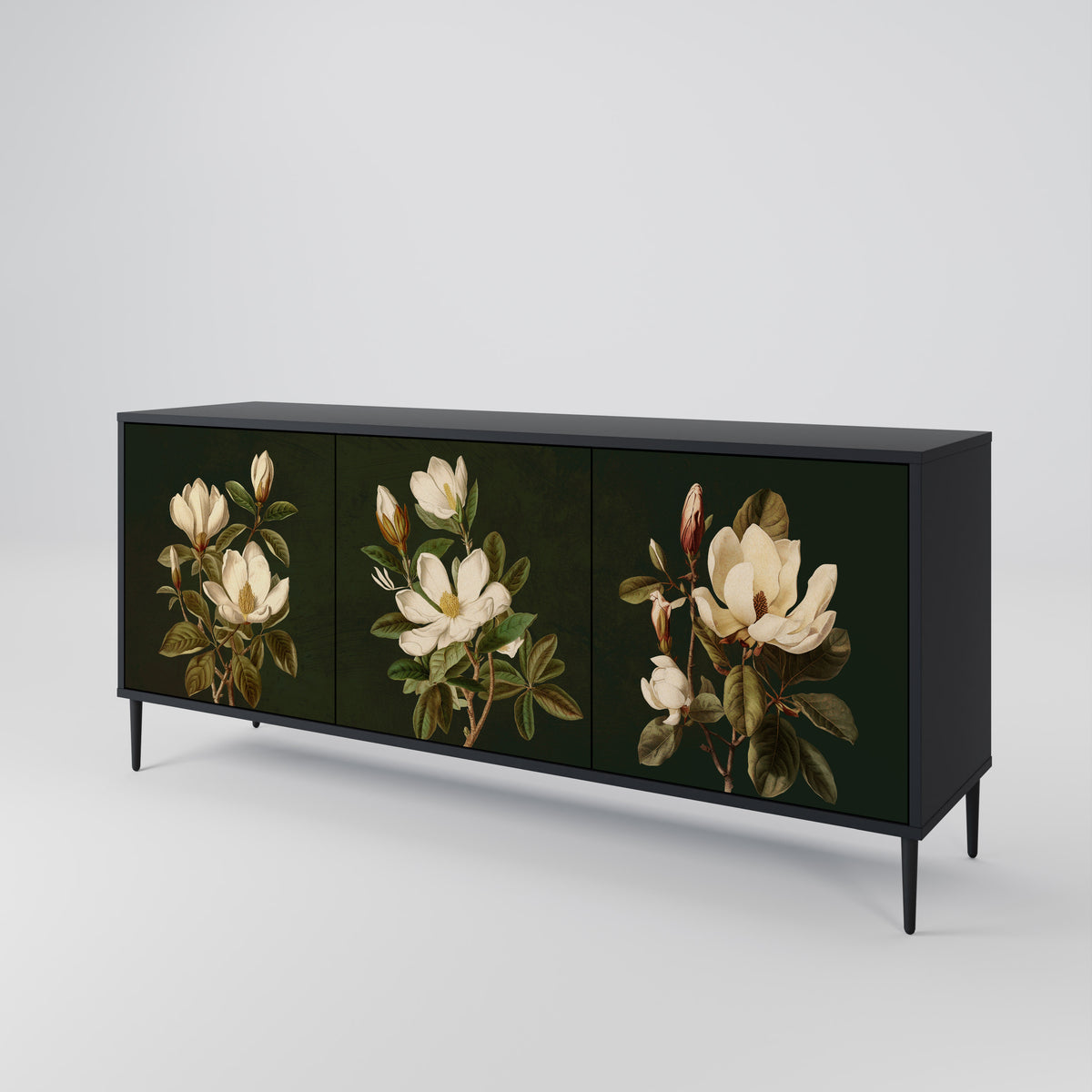 FLORAL NOIR Aparador de 3 Puertas