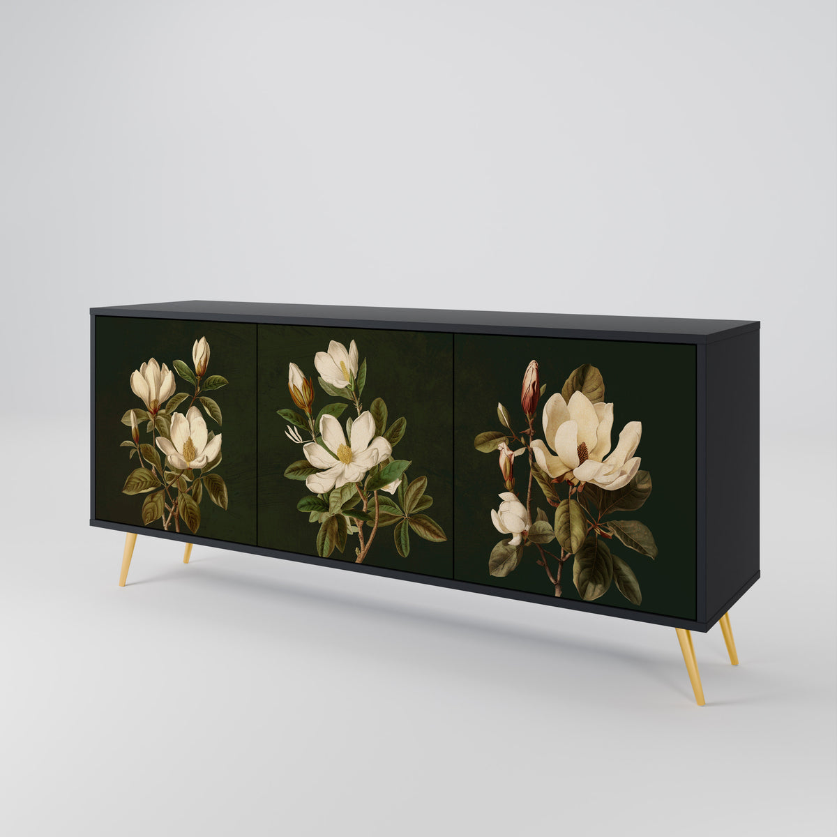 FLORAL NOIR Aparador de 3 Puertas