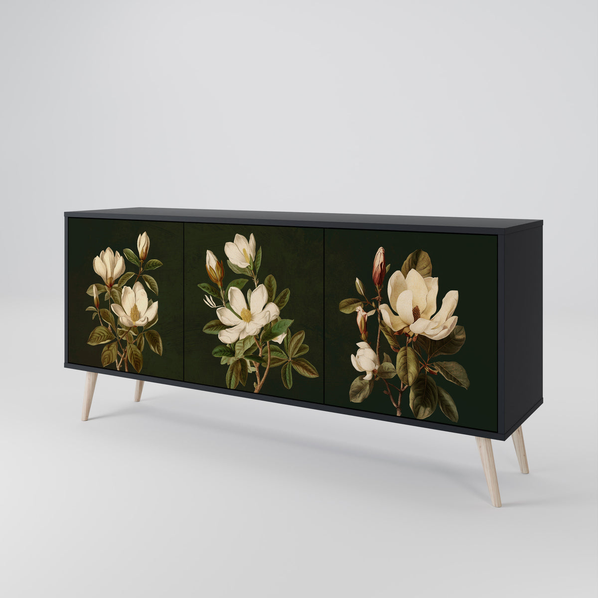 FLORAL NOIR Aparador de 3 Puertas