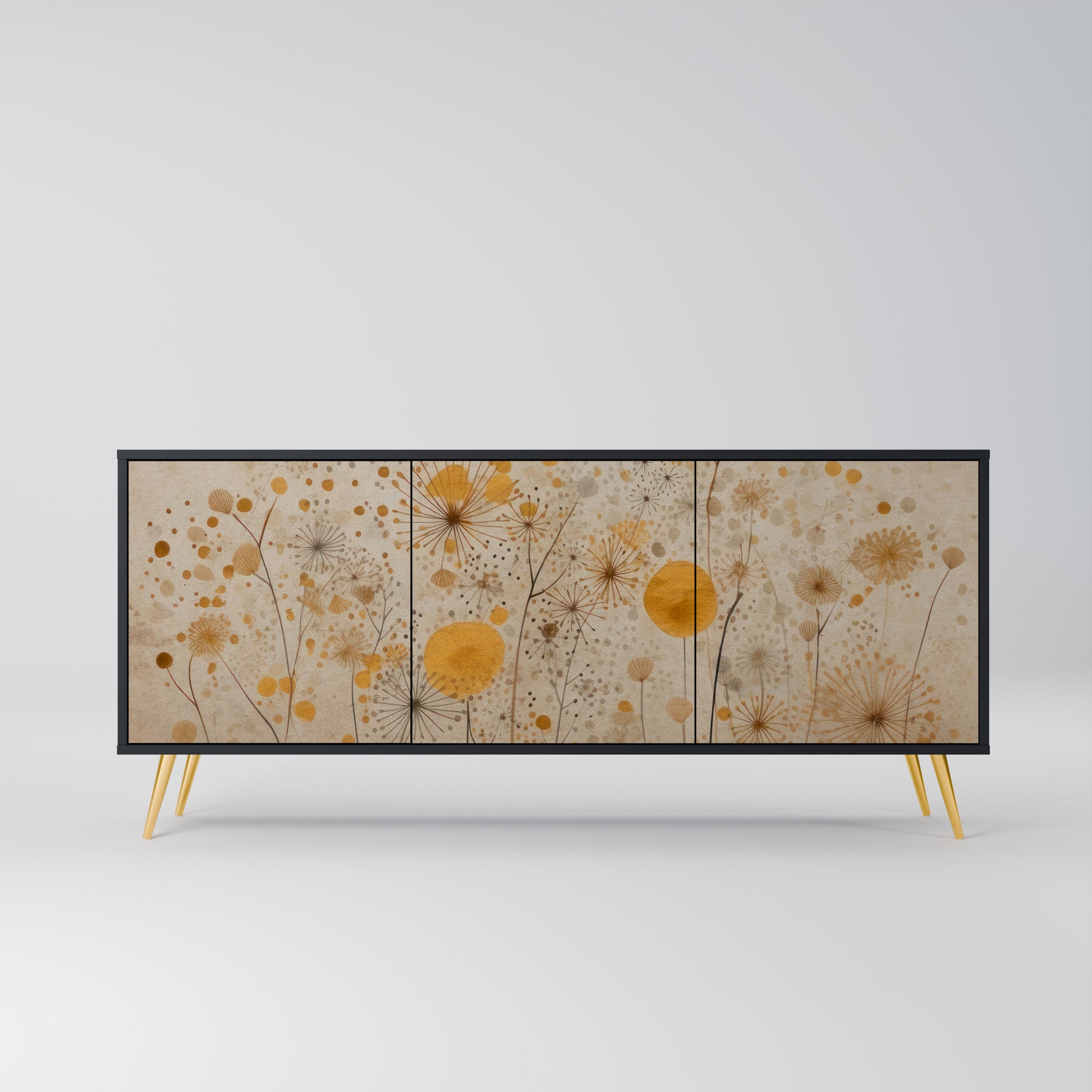 MORNING GLADE 3-Door Sideboard in Black Finish